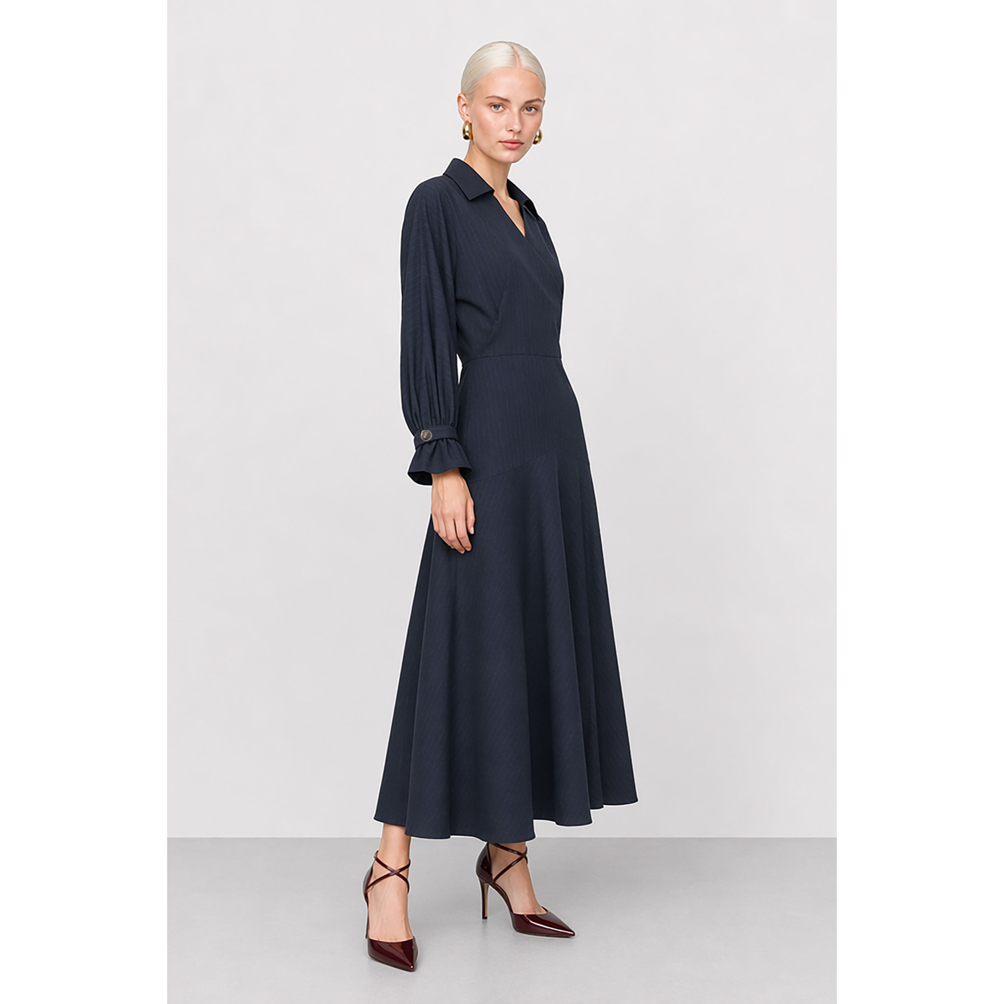 Kocca - Abito da donna a portafoglio midi con scollo a V Donna