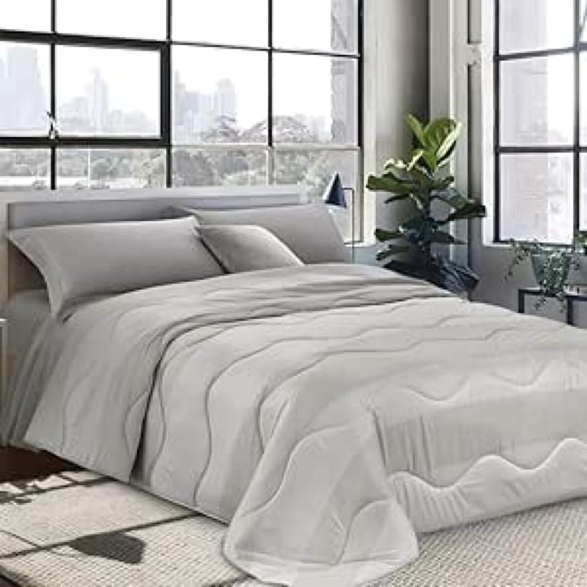 INTRECCI Piumino Singolo, 170 x 260 cm, Piumino Ecologico, Caldo, Invernale, 300 g/m², Anallergico e Antiacaro, Made in Italy, Lavabile in Lavatrice, Soffice, Morbido. Fantasia: Linee Classic