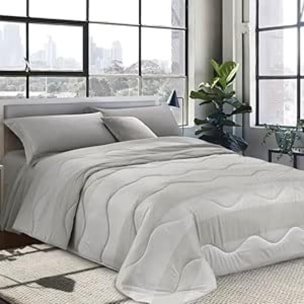 INTRECCI Piumino Singolo, 170 x 260 cm, Piumino Ecologico, Caldo, Invernale, 300 g/m², Anallergico e Antiacaro, Made in Italy, Lavabile in Lavatrice, Soffice, Morbido. Fantasia: Linee Classic