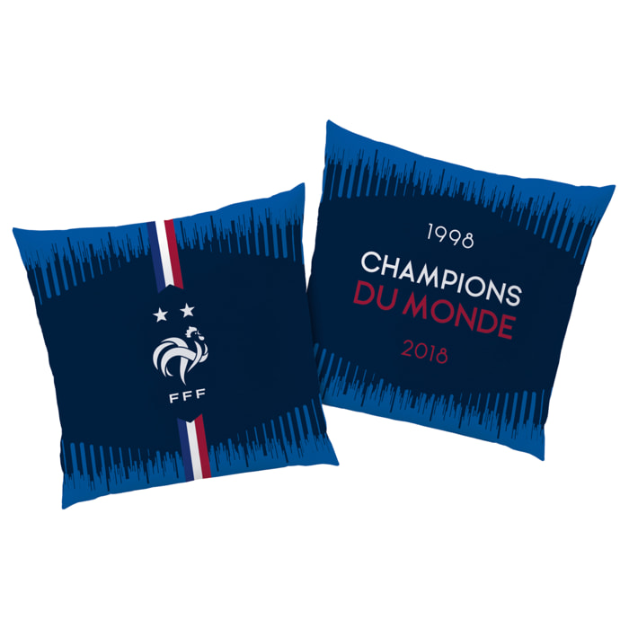 Coussin imprimé 100% polyester, FFF CHAMPIONS DU MONDE