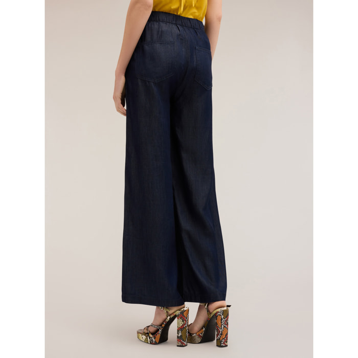 Motivi - Pantalones palazzo de TENCEL™ - Azul