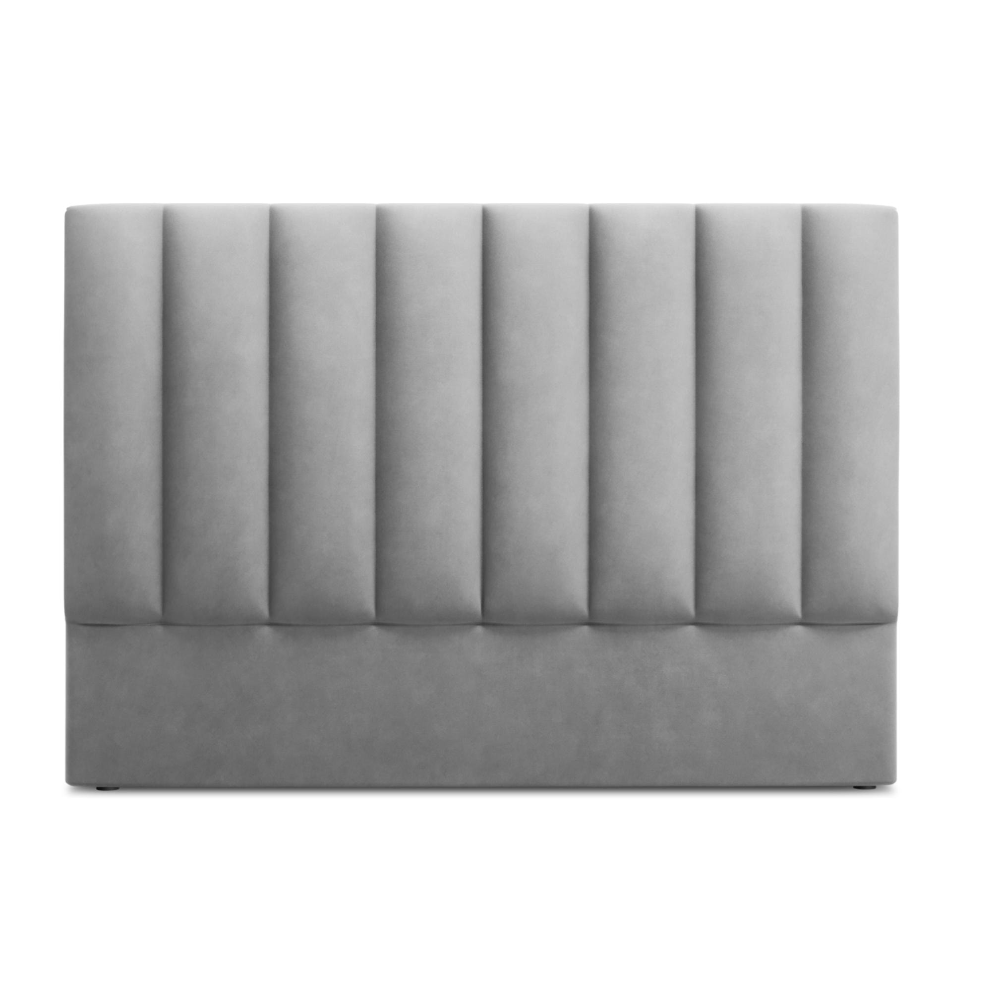Tête de lit ''Camargue'' 160x120cm en velours gris clair
