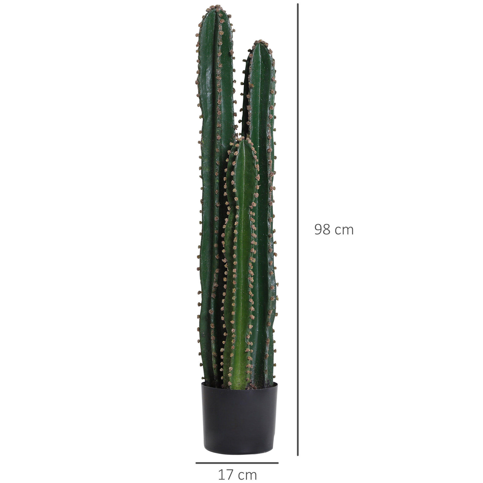 Cactus artificiel grand réalisme plante artificielle grande taille dim. Ø 17 x 100H cm vert