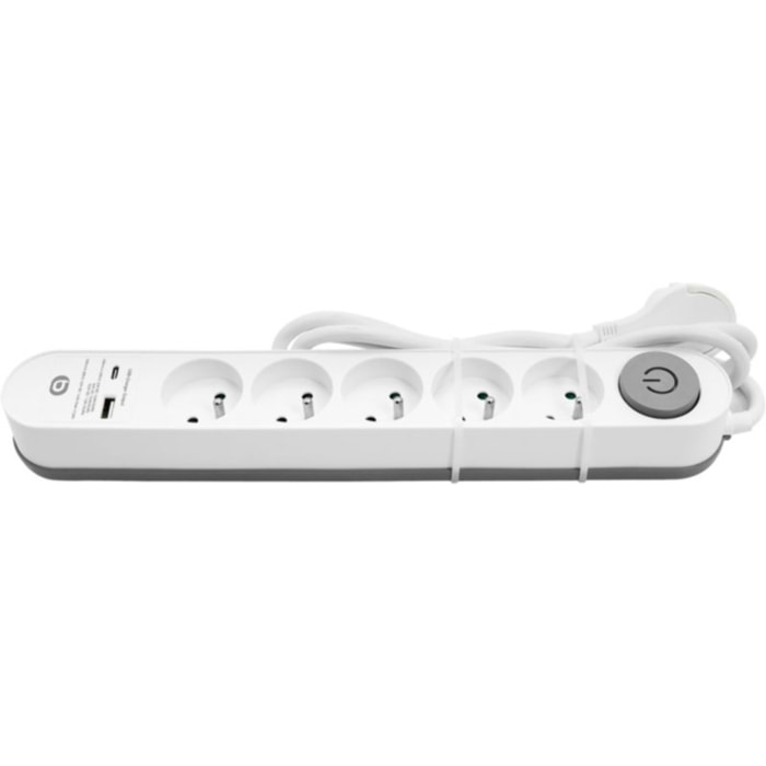 Multiprise ESSENTIELB 5 prises 16A+ port USB-C + interrupteur