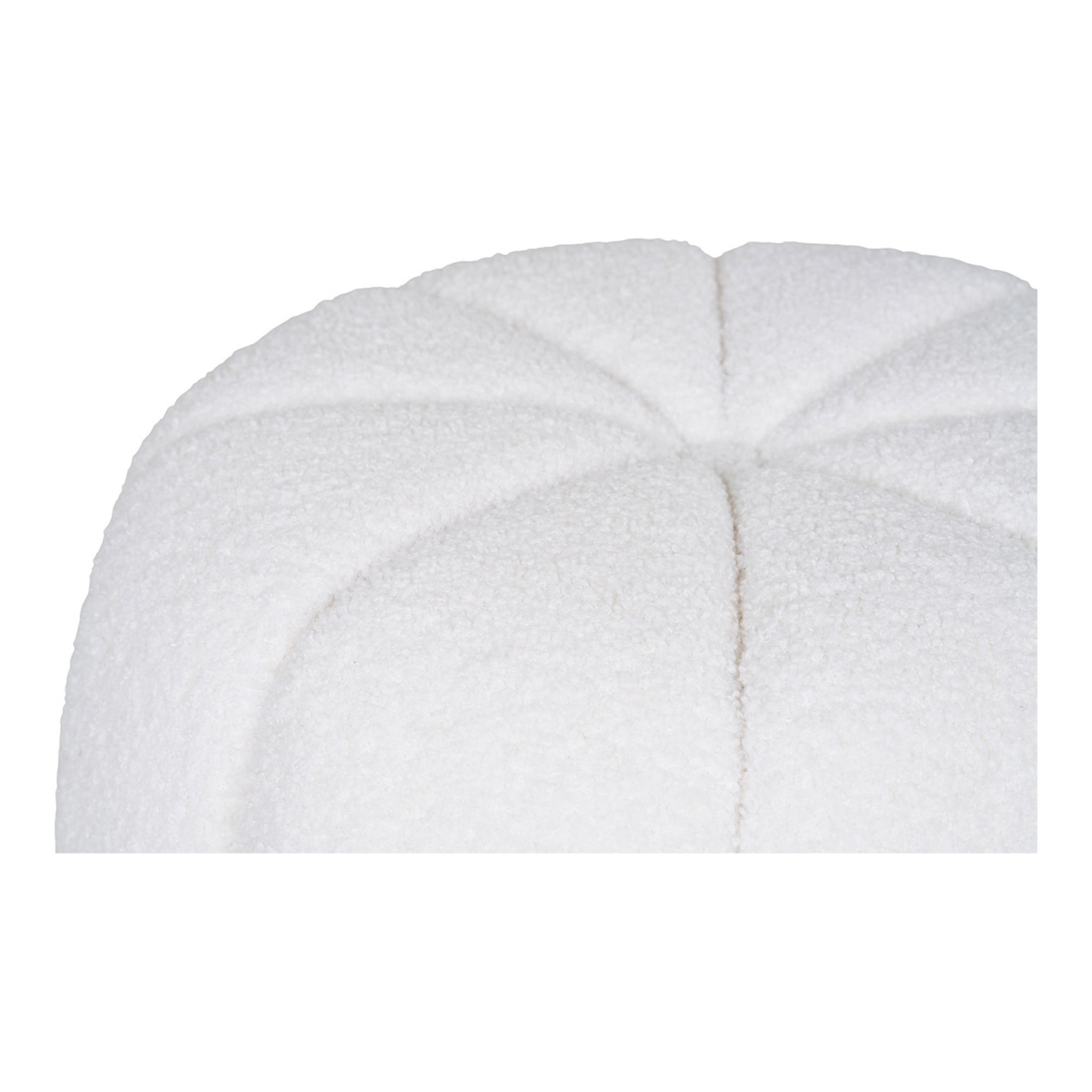 Pouf Paisley Teddy Bianco Panna — Ø48×38 cm, HN1259