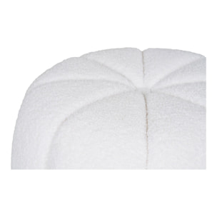 Pouf Paisley Teddy Bianco Panna — Ø48×38 cm, HN1259