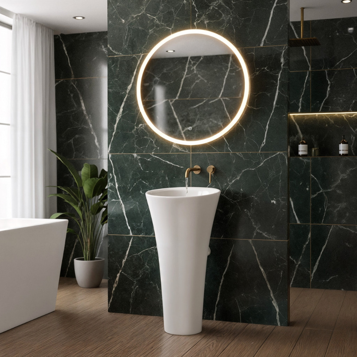 Vasque à poser en îlot SAT Fusion, 95 x 42,5 x 42,5 cm, 37 kg, en céramique blanche brillante (SATFUS9543)