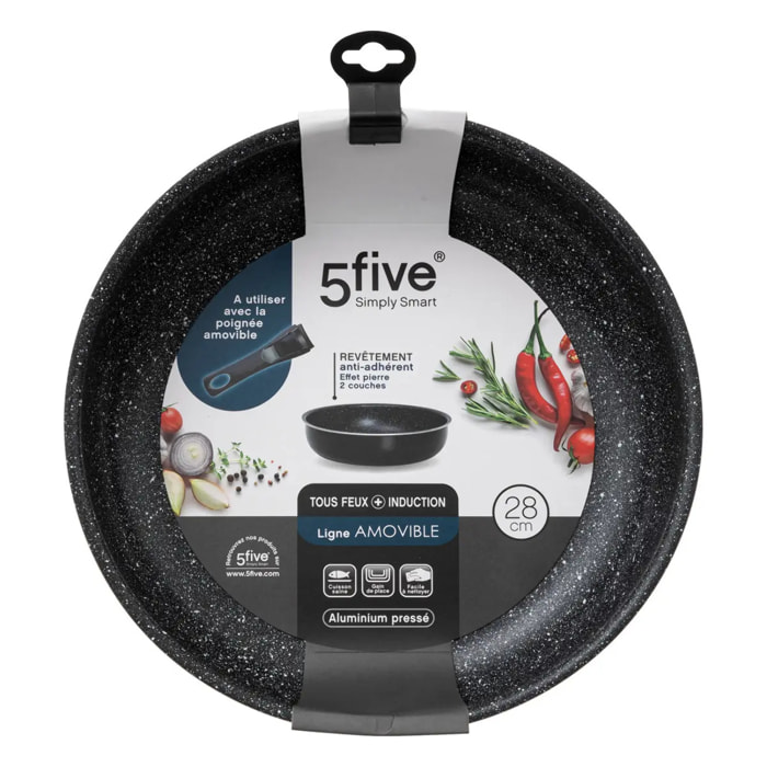 Sauteuse aluminium pressé amovible 28cm