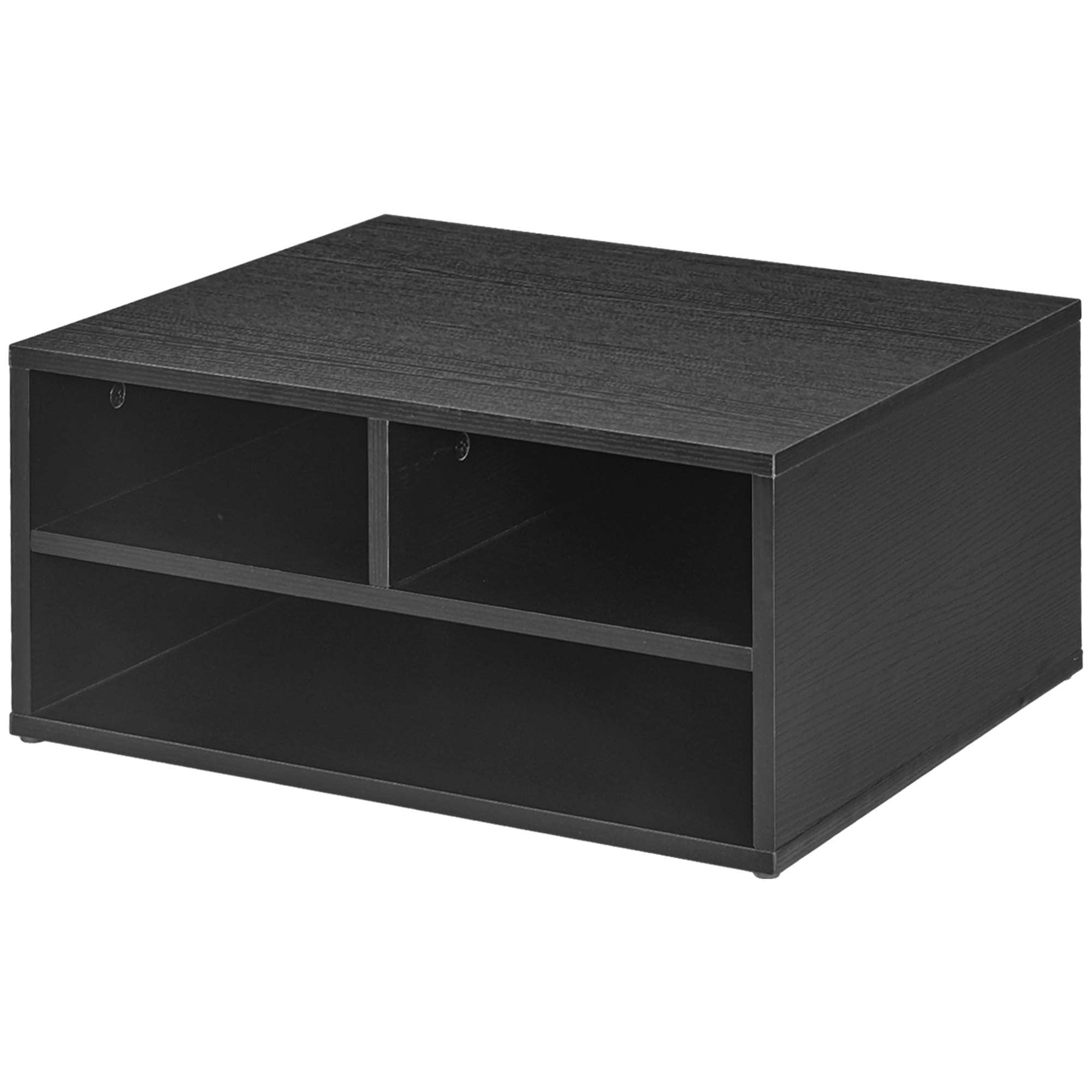 Organiseur de bureau 3 compartiments panneaux aspect bois noir