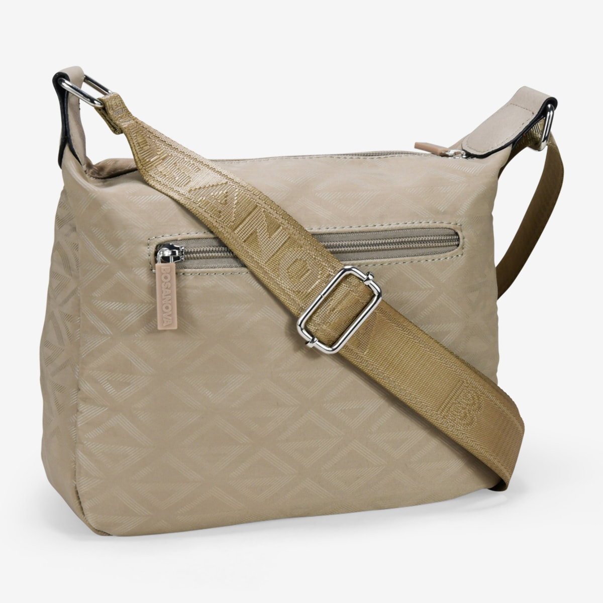 Bolso bandolera tostado en nylon