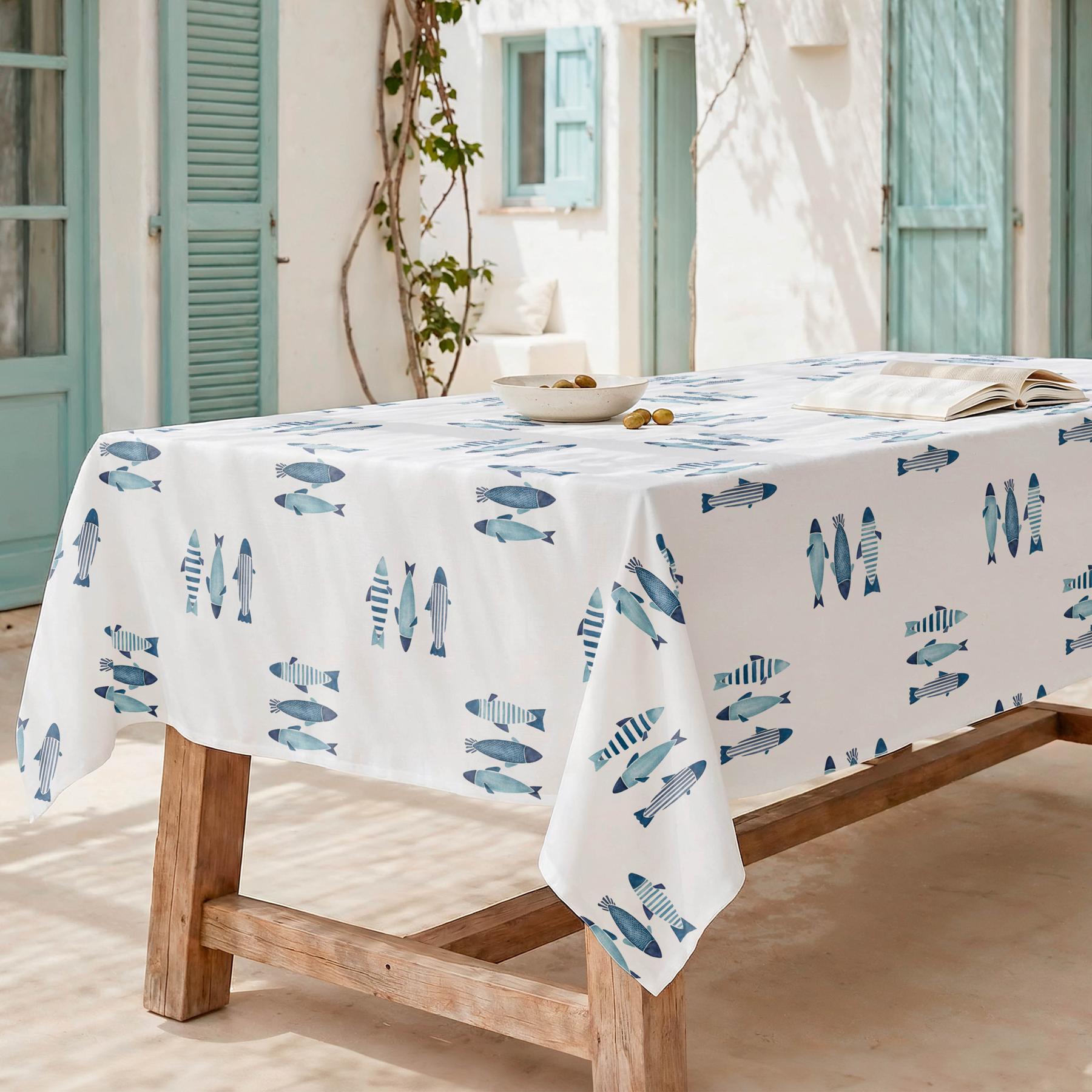 Nappe anti-taches CAPRI BLEU - en 100 % coton