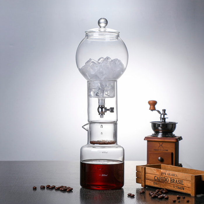 Cafetera de goteo para café frío de 600ml. Con ajuste de velocidad de goteo.