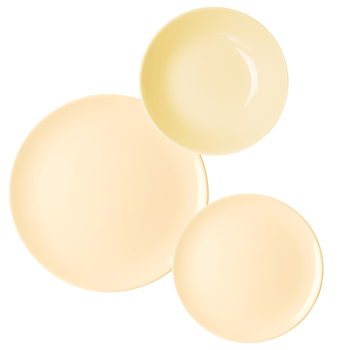 Servizio piatti 18 pezzi Excelsa – New Cream, Ceramica Giallo