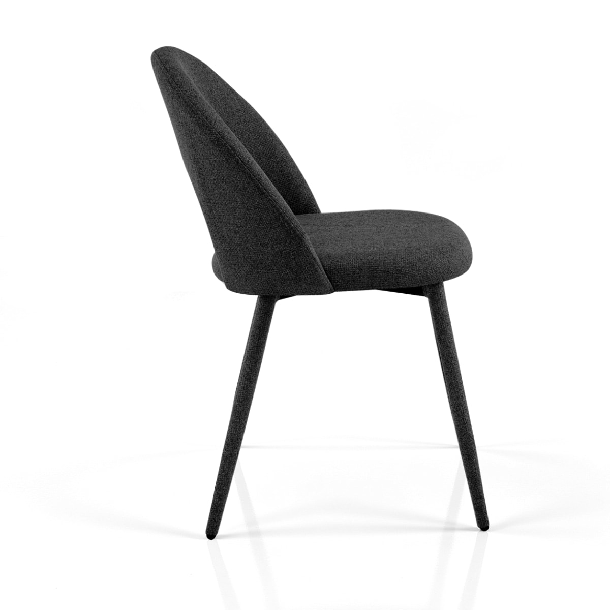 Lot de 4 chaises de salle à manger Tomasucci SELMA, en tissu, noir, 54 × 51 × 79 cm