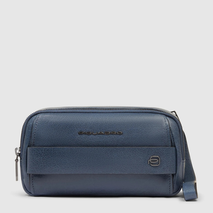 Piquadro Pochette in pelle con polsiera rimovibile e protezione RFID