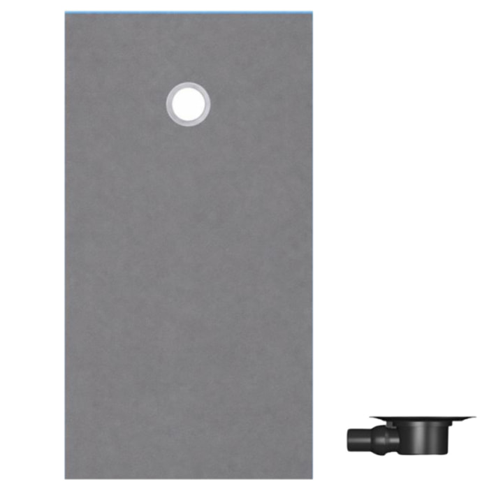 Receveur de douche à carreler 200 x 100 WEDI Fundo Primo rectangle écoulement excentré + bonde horizontale