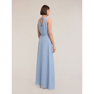 Motivi - Vestito lungo in georgette - Azzurro