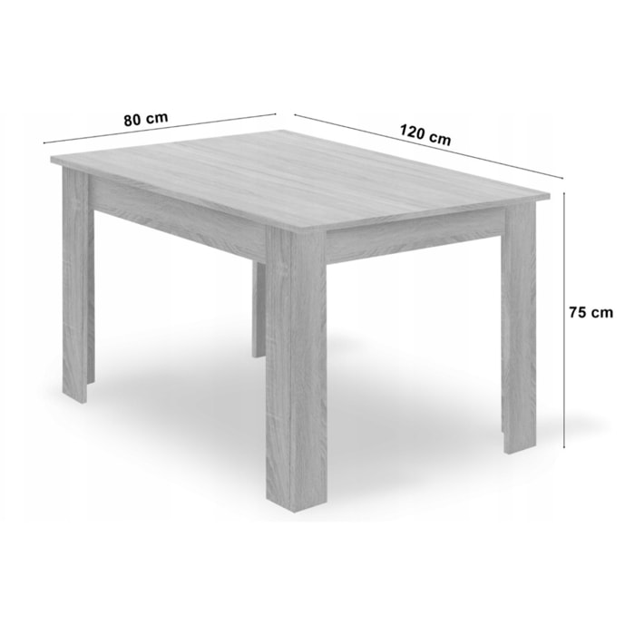 Tavolo da pranzo NP in rovere artisan e nero