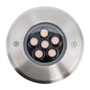 FORLIGHT Incasso empotrable de suelo de diametro 120mm con luz led en blanco cálido 3000K en acero inoxidable