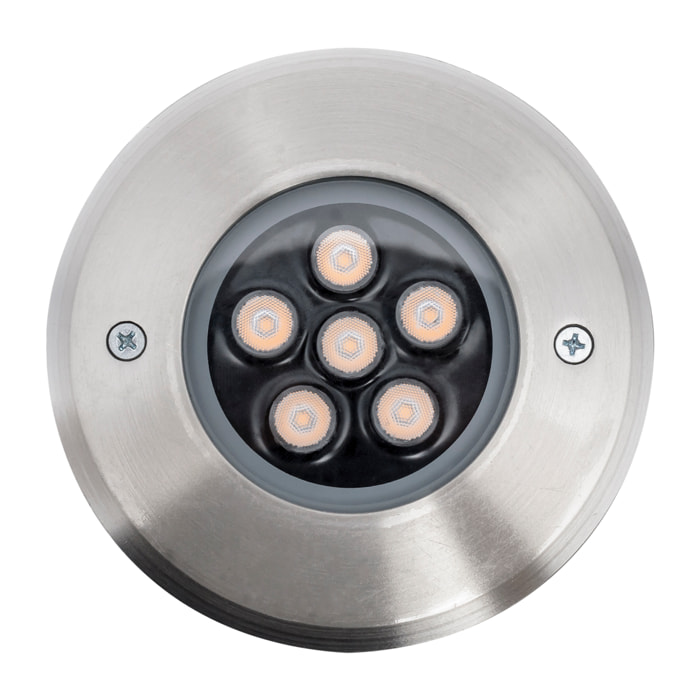 FORLIGHT Incasso empotrable de suelo de diametro 120mm con luz led en blanco cálido 3000K en acero inoxidable