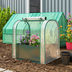 Mini Invernadero con Bolsa para Plantar, 68x50x70 cm, Invernadero Pequeño Portátil para Interior y Exterior con Puerta Enrollable, Marco Acero, Impermeable, para Jardín, Balcón o Patio, Verde