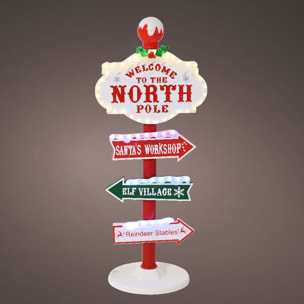 Letrero decorativo para exterior diseño polo norte con luces led - altura 95cm