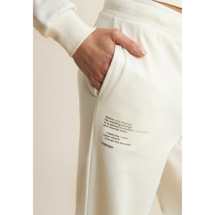 Jogger regular fit in french terry con gamba ampia