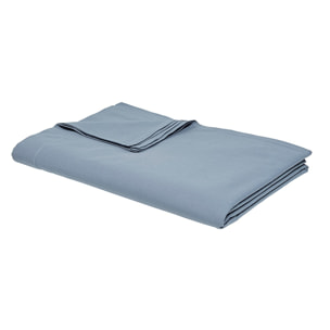 Drap plat pour lit 2 personnes uni ESSENTIAL bleu ardoise