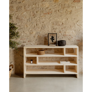 Estantería de madera maciza tono natural de 80x140cm Alto: 80 Largo: 140 Ancho: 35