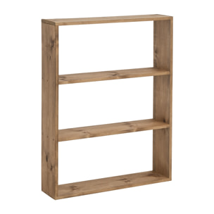 Estantería de madera maciza tono roble oscuro con 2 estantes Alto: 110 Largo: 80 Ancho: 20