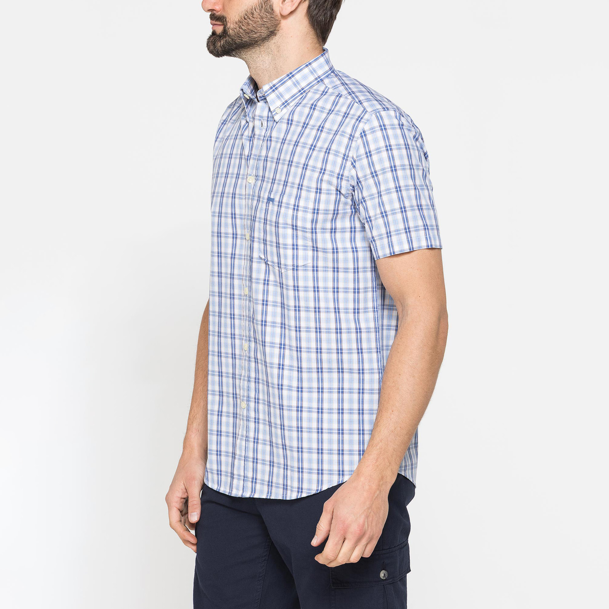 CAMICIA A MANICA CORTA IN COTONE CON FANTASIA