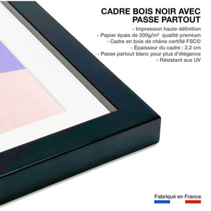 Affiche photo pink palma Affiche sous cadre noir