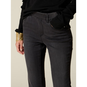 Oltre - Jeans flare con cintura elástica - Negro