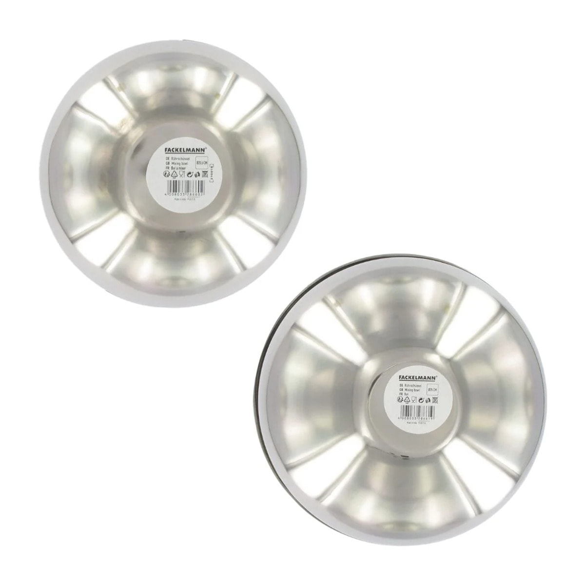 Set de 2 bols à mixer en inox 20,5 et 25 cm Fackelmann Basic