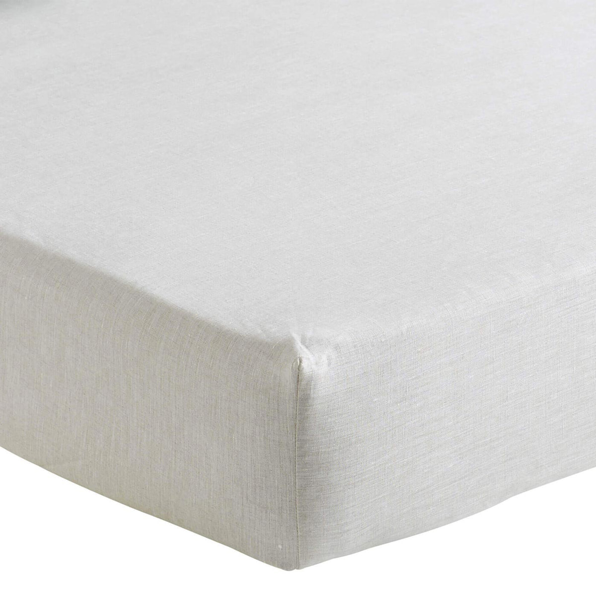 Drap housse uni en pur lin, Made in France, MAINE , Beige naturel