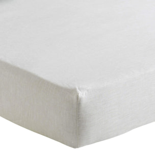 Drap housse uni en pur lin, Made in France, MAINE , Beige naturel