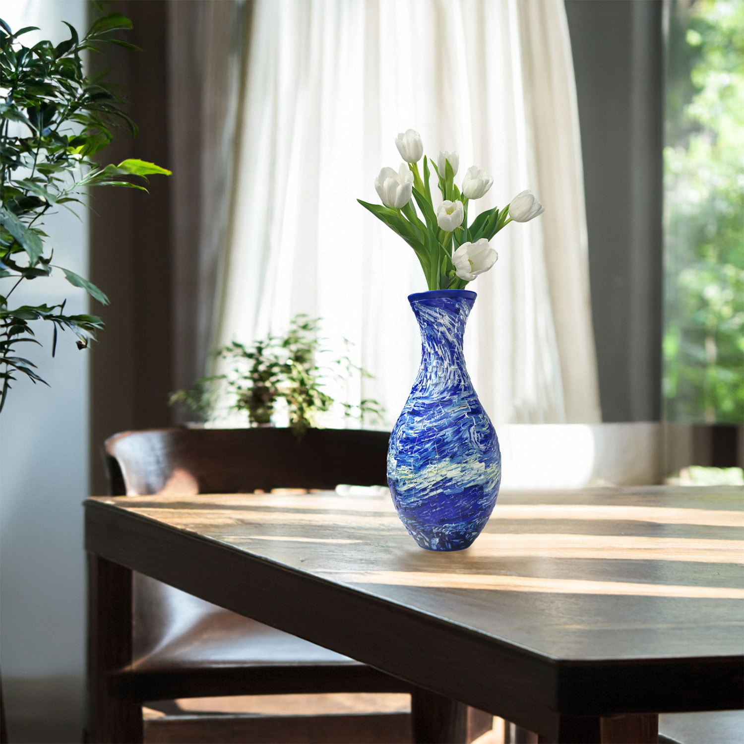 Puzzle 3D in ABS con 160 pezzi. Design Vaso tradizionale con Mare blu.