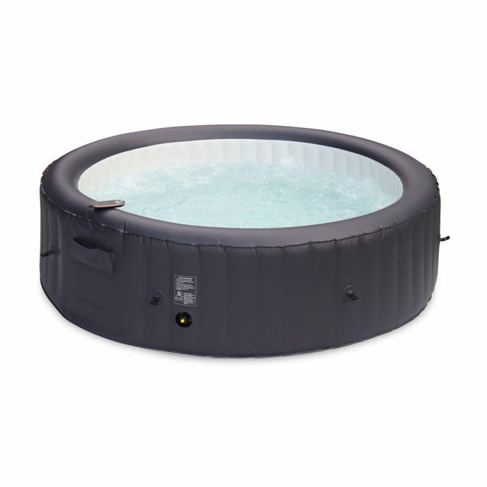 SPA RIMBA 8 gonflable rond - Bleu nuit - spa gonflable 8 places. générateur Ozone. désinfection UVC. tapis de sol. couvercle. bâche et télécommande de contrôle incluse