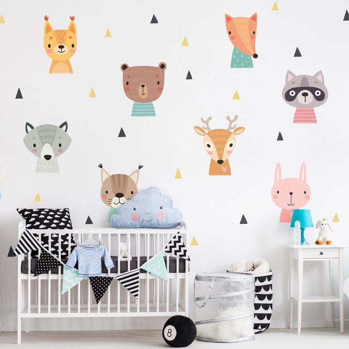 Stickers muraux | Sticker Mural Autocollant - ANIMAUX BÉBÉS DE LA FORÊT - Stickers adhésifs