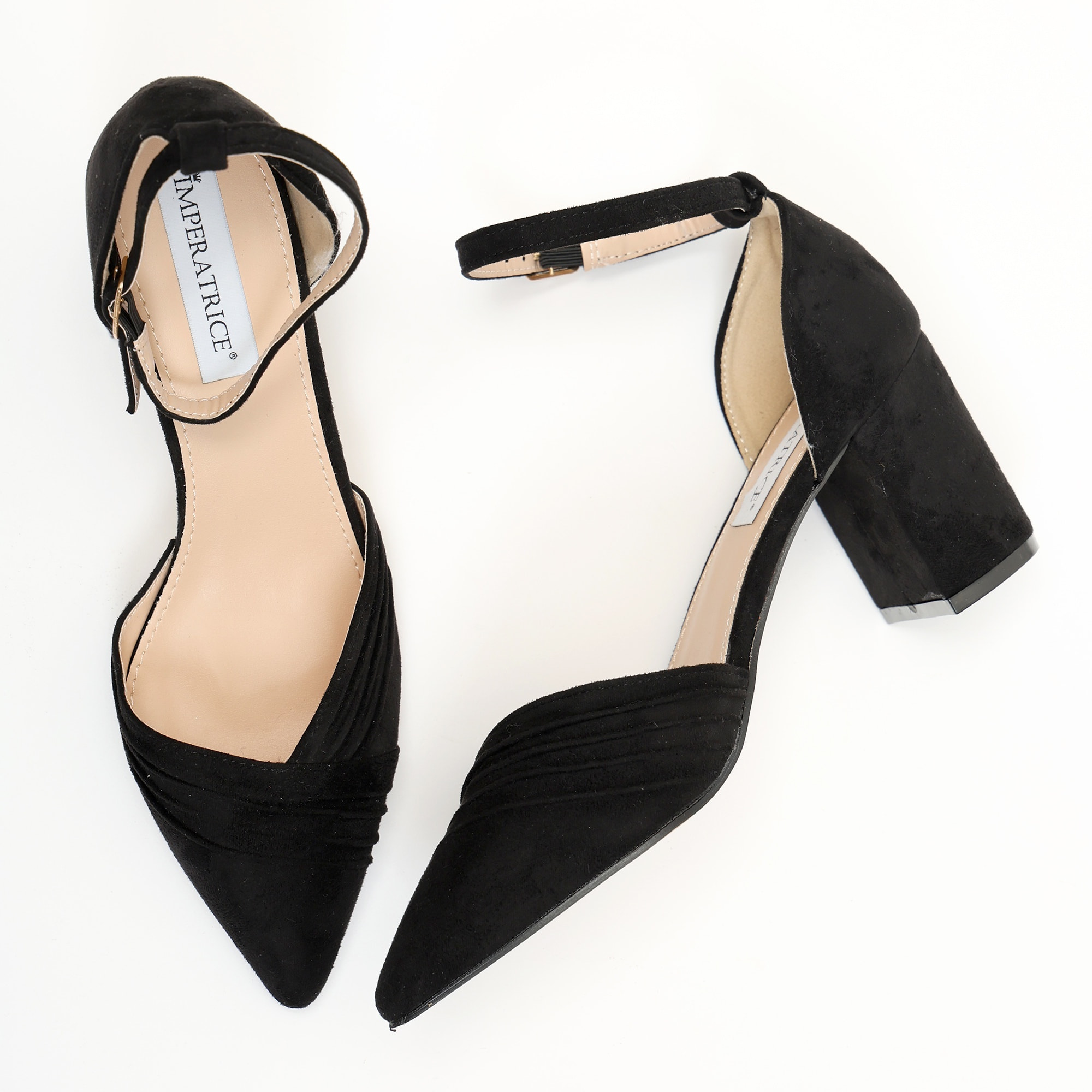 Sandali in simil pelle con tacco comodo quadrato