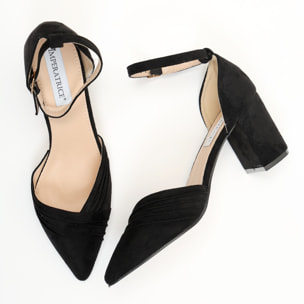 Sandali in simil pelle con tacco comodo quadrato