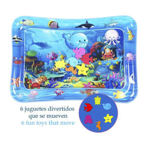 DAM Colchoneta hinchable infantil diseño bajo el mar. 70x50cm. 66x46x10 Cm. Color: Azul