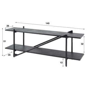 Banc tv moderne 2 niveaux 140 cm RALF
