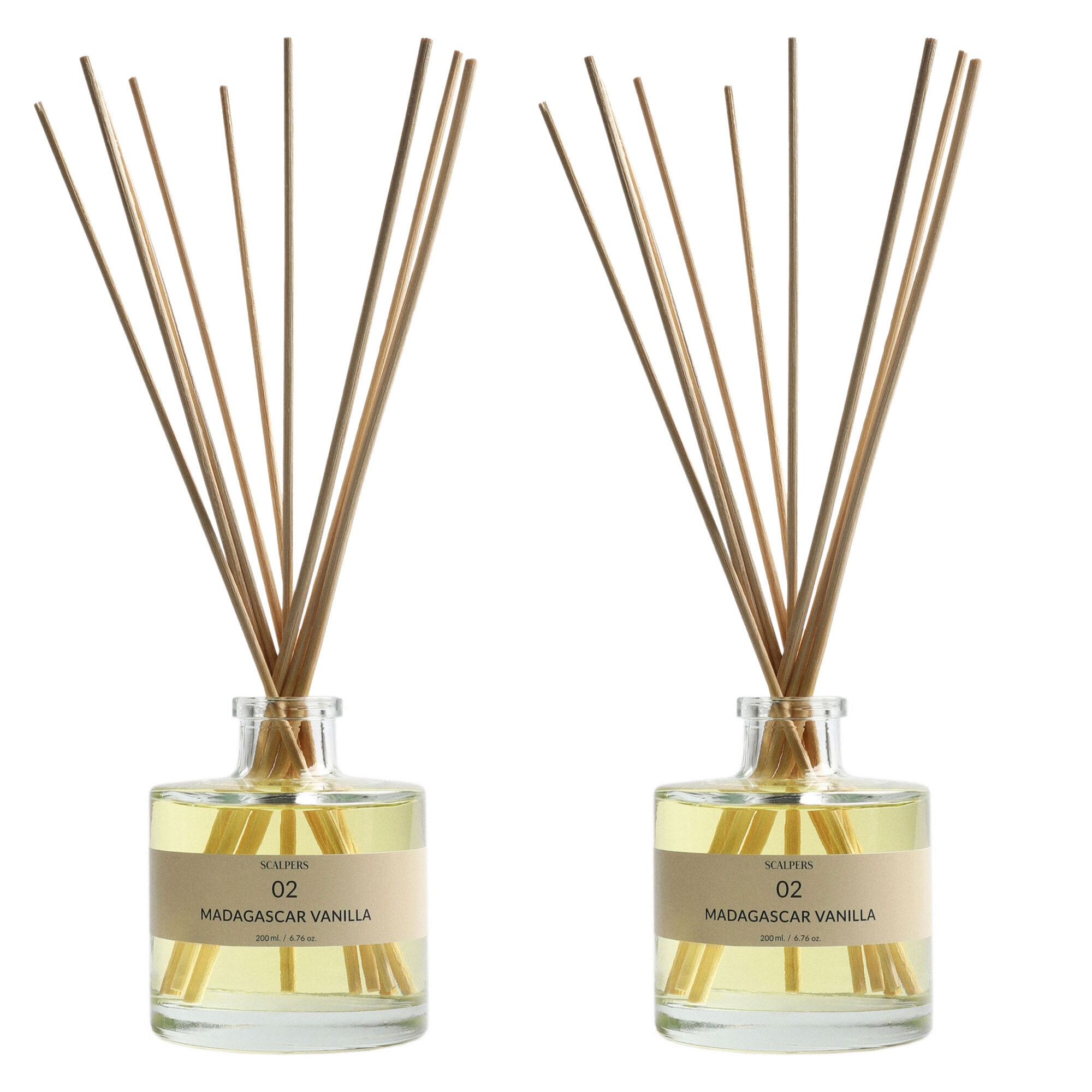 Set de 2 difusores mikado de 200ml aroma vainilla de madagascar scalpers