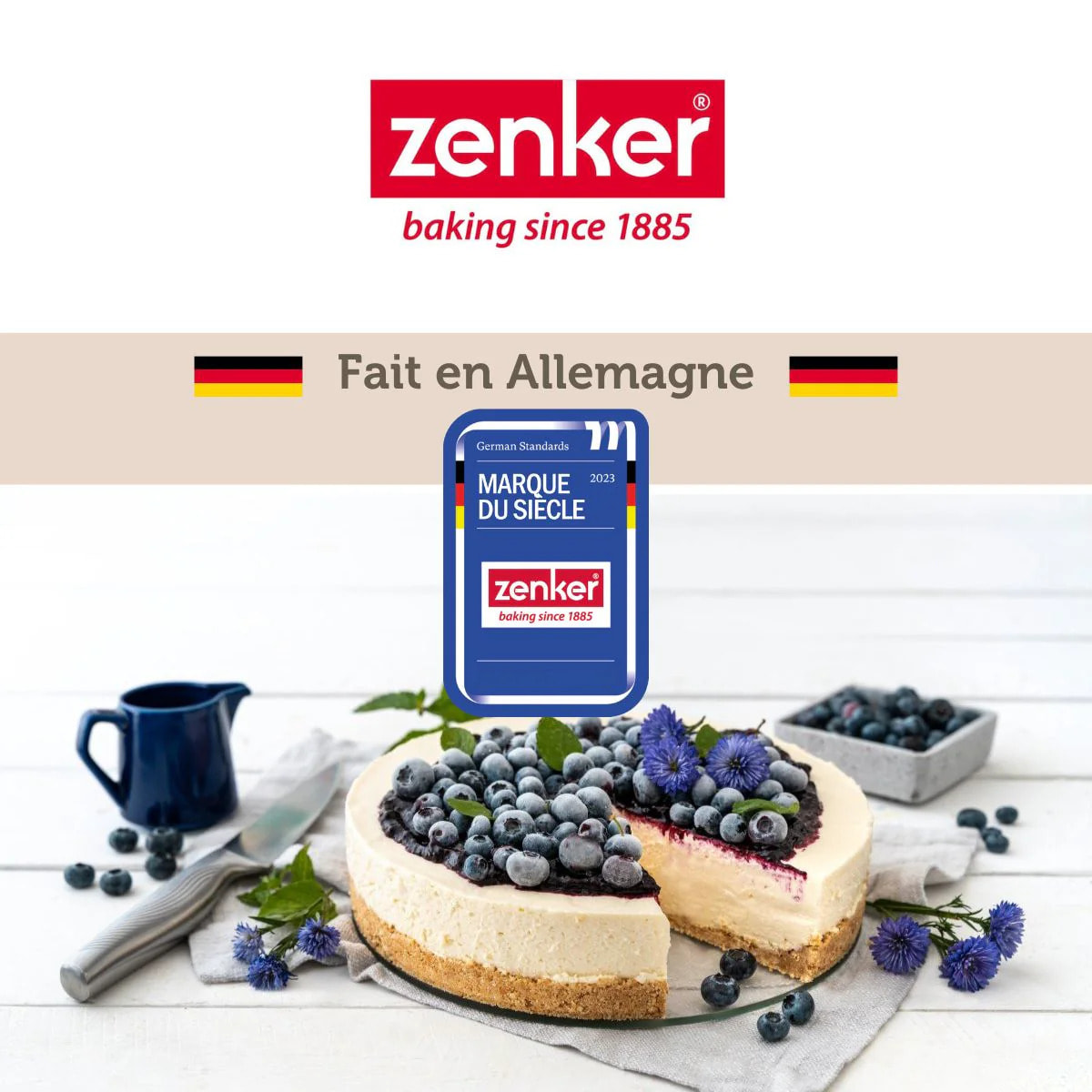 Moule à manqué à charnière fond en verre 26 cm Zenker Energy