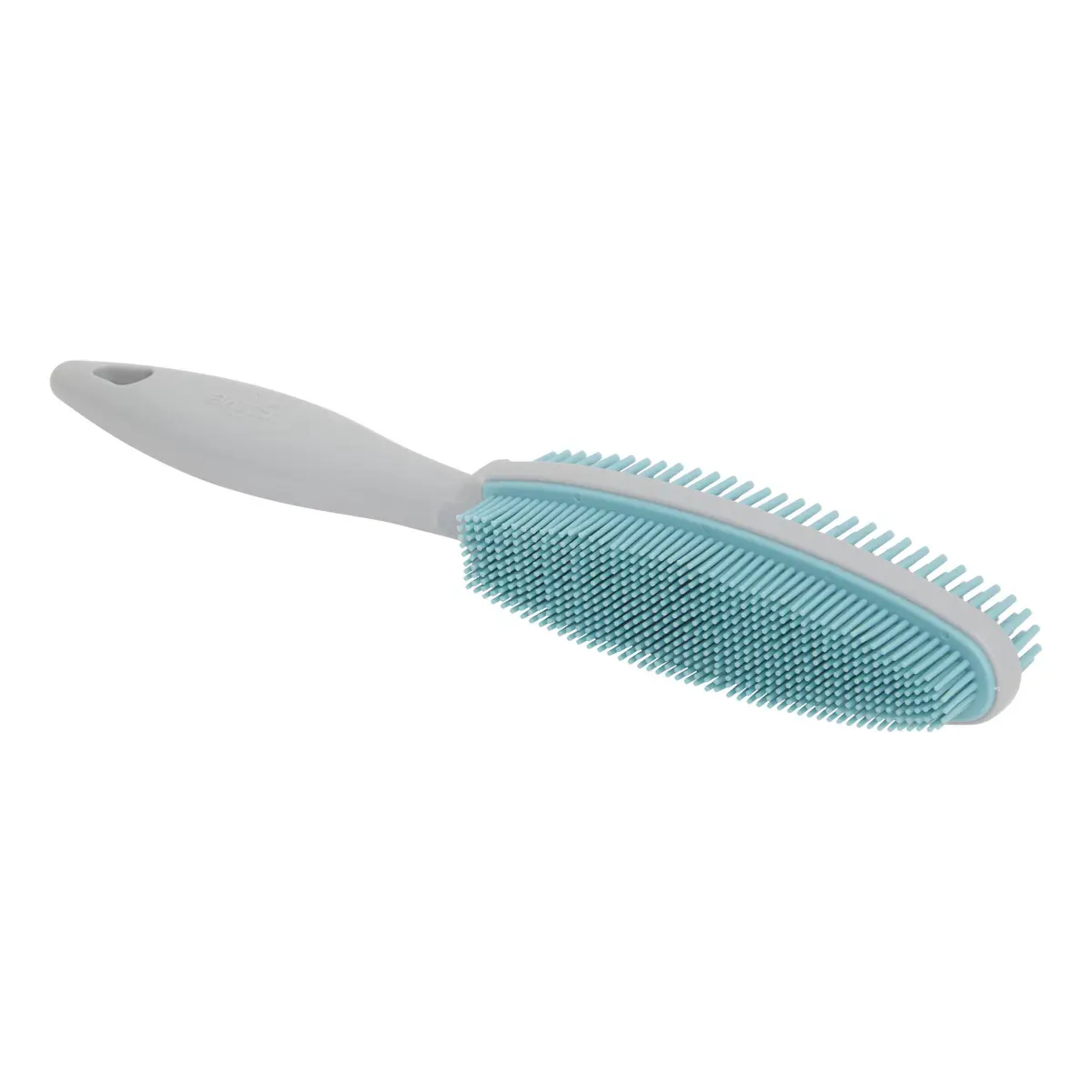 Brosse à Vêtements Bi Faces en Caoutchou Gris et Bleu