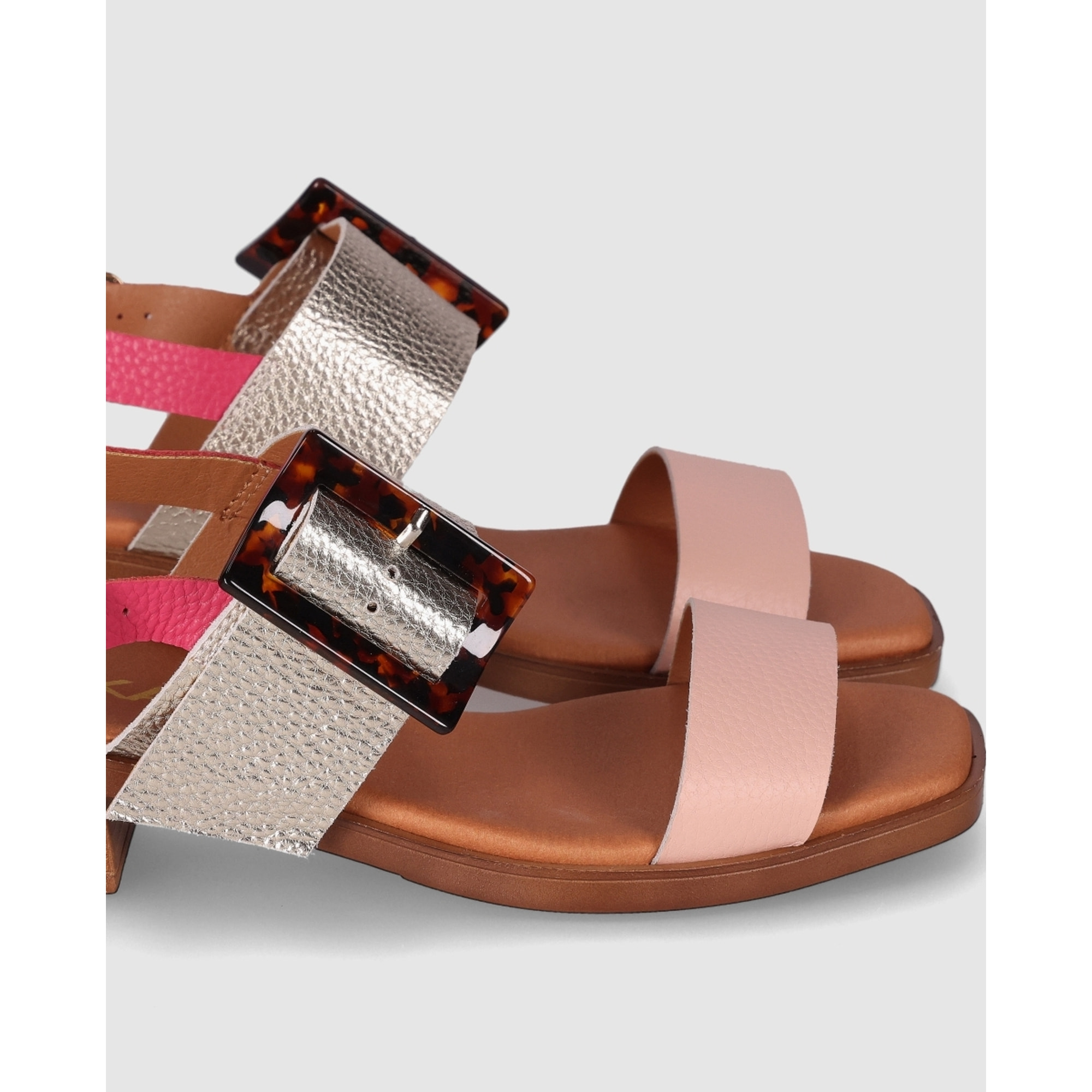 Sandalias de Piel - Rosa - Tacón: 4 cm