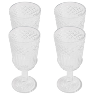 Juego de 4 copas de cristal de 300cl transparente san ignacio