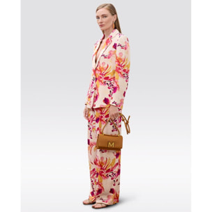 Blazer americano con motivo fluido e taglio dritto