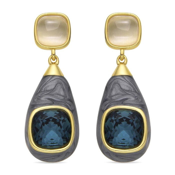 Pendientes con Ojo de Gato acabado oro 18k